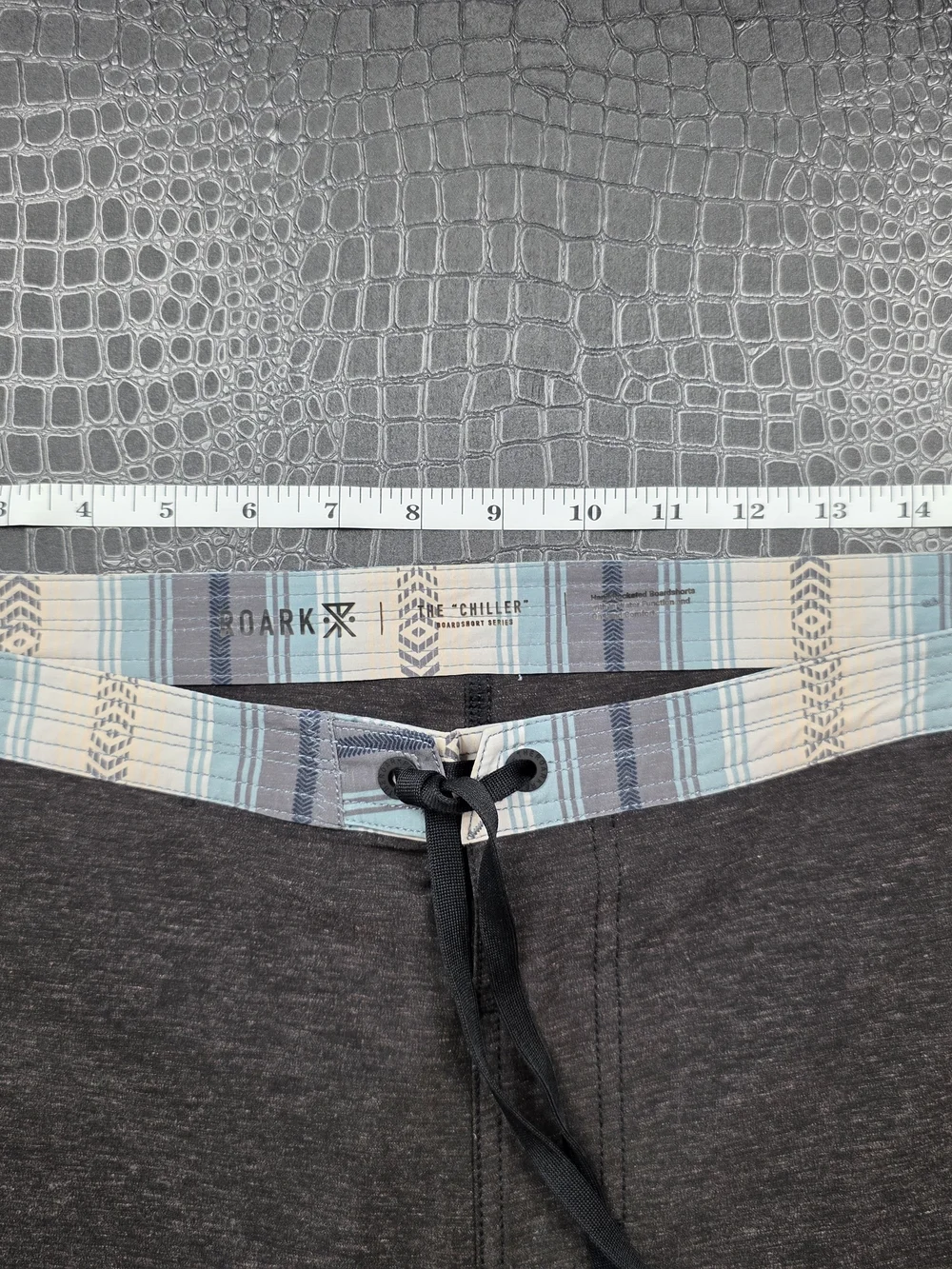 Roark The Chiller Raya Boardshorts Mens Sz 36 Gray Hemp Blend Contrasting Trim